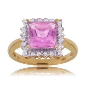   Ring W/ Diamond 14K Gold Princess Cut Ladies GEMaffair Jewelry