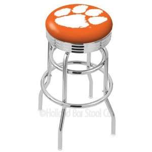   Double Ring Swivel Bar Stool with Ribbed Accent Ring 