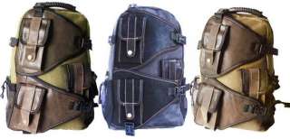 MILITARY INSPIRED CANVAS BACKPACK STYLISH DAY PACK  