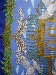 VINTAGE HERMES 36 SILK SCARF UNITED NATIONS PEACE DOVE  