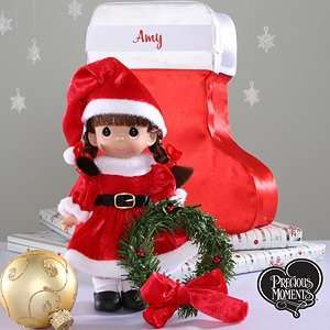   : Personalized Brunette Precious Moments Christmas Doll: Toys & Games
