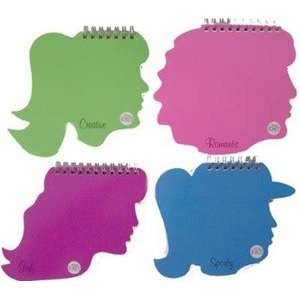  4 Piece Die Cut Notebook in Girl Silhouette Design 6 