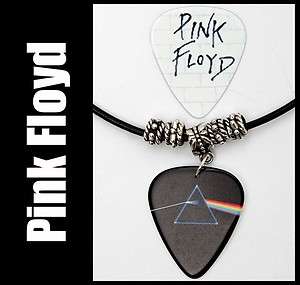 PINK FLOYD Black Leather Guitar Pick Necklace + Pick  