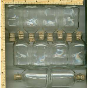 Small, Clear, Glass, Bottle, 7 , Mini, Bottles, with , 7 , Corks, Vial 