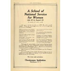   Ad National Service for Women Chautauqua Institute   Original Print Ad