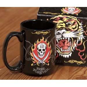 Ed Hardy Tiger & 13 Skull Black Coffee Mug:  Kitchen 