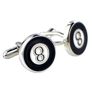  Black and White Lucky Number Eight Cufflinks Jewelry