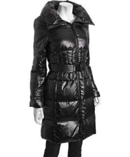 Calvin Klein black quilted zip front belted down coat  BLUEFLY up to 