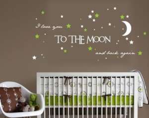 love you to the moon and back nursery wall sticker  
