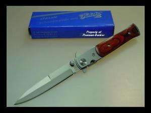 German Herbertz Dagger Folding Pocket One Hand Knife W/Pakka Wood 
