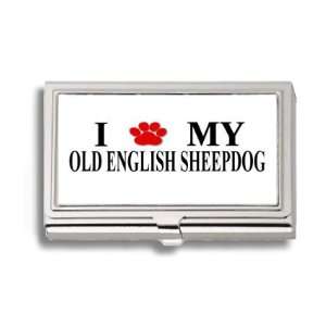  Old English Sheepdog Paw Love My Dog Business Card Holder 