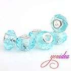 Sky Blue Cats Eye Faceted Crystal Spacer Bead Bracelet  