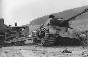 WWII Photo German Tiger II Dead on Road WW2  