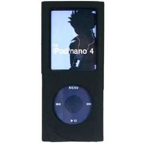  BLACK Soft Jelly Silicone Skin Cover for Apple iPod Nano 4 