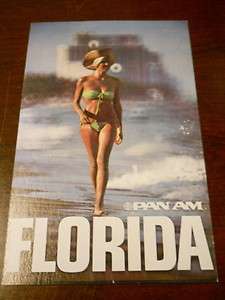 Vintage Pan Am FLORIDA Bikini Unused Postcard  