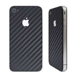  iPhone 4 Black Carbon Fibre Skin Decal Front, Back & Sides 