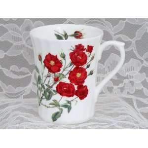 Heirloom Fine English Bone China Romantic Rose Swirl Mug:  