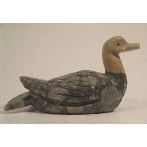  Soapstone Duck Figurine 4.0h x 6.0w Duck Stone Carving 