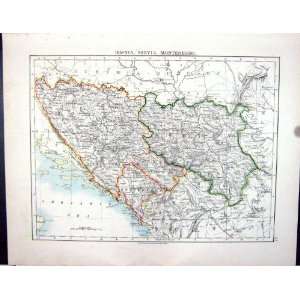  Johnston Map 1906 Bosnia Servia Montenegro Greece Corfu 