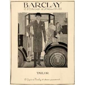 1929 Ad French Barclay Tailor Art Deco Suit Men Fashion 