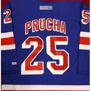   Prucha Autographed Hockey Jersey (New York Rangers): Sports & Outdoors