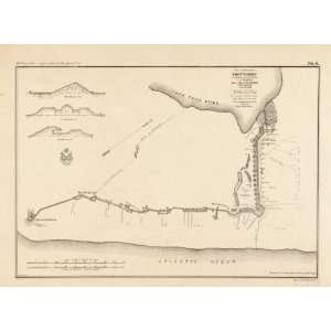  Civil War Map Plan and sections of Fort Fisher  carried 