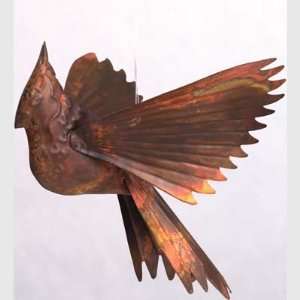 Recycled Metal Decorative Cardinal 