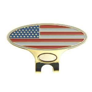  USA Flag Magnetic Hat Clip to hold Golf Ball Markers 