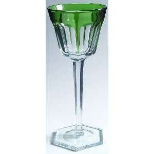  Baccarat Harcourt (Cut) Emerald Green Rhine Wine, Crystal 