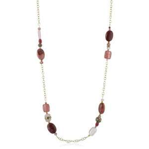  Bronzed by Barse Rose Quartz Multi Stone Necklace: Jewelry