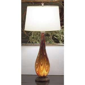  Lite Source Uno Art Glass Night Light Table Lamp: Home 