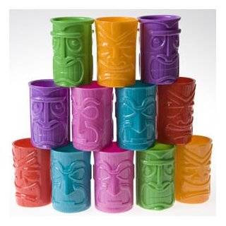 12 Assorted Plastic Tiki Mugs 