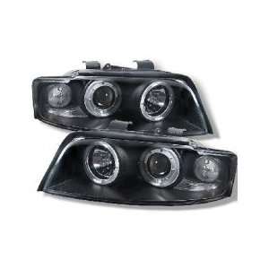    02 05 Audi A4 Halo 1Pc Projector Head Lights   Black: Automotive