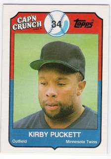 Kirby Puckett 1989 Topps Capn Captain Crunch Cereal 20  