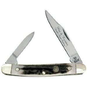   Pocket Knife Pen Knife Genuine Deer Stag 302 DS: Sports & Outdoors