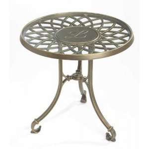  Monogrammed Spiral Side Table (French Bronze) (21H x 22W 