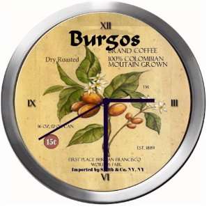  BURGOS 14 Inch Coffee Metal Clock Quartz Movement Kitchen 