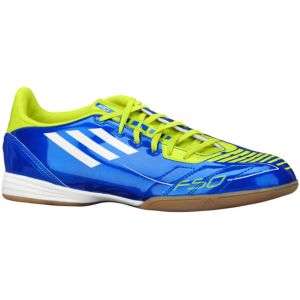 adidas F10 IN   Mens   Soccer   Shoes   Anodized Blue/White/Slime