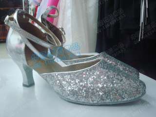 Ladies Ballroom Latin Salsa Silver Dance Shoes Size 5 8  