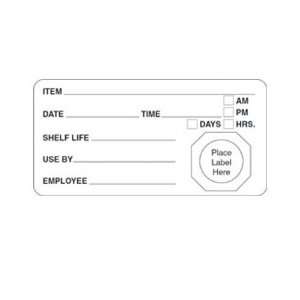  Shelf Life Label, with Date/Time 500 Count: Kitchen 