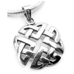   Classic Celtic Knot Pendant with 18 Snake Chain Necklace Jewelry