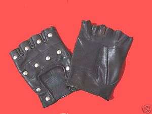 Fingerless Leather Plain +Studded gloves 50 pairs  