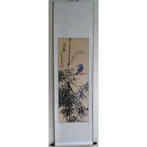   Chinese Black Ink Brush Painting Scroll Bamboo Birds: Everything Else