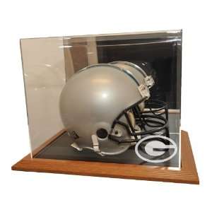  Green Bay Packers Natural Color Framed Base Helmet Display 