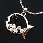   Nice Lovely Colorful Rhinestone Fish Valentines Necklace Pendant N475