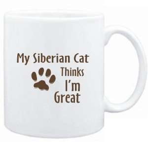    Mug White  MY Siberian THINKS IM GREAT  Cats