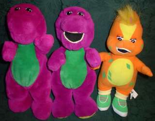 Huge Barney the Dinosaur Plush Figure BJ Baby Bop Lot!!  