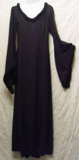 Ultra GOTHIC “Fur” Trimmed Satanic BLACK ROBE Dress S  