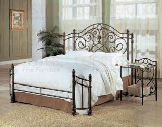 Antiqued Iron Queen Size Bed   FREE S/H  