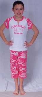 NEW CL Pink Camo T Shirt   SNOWFLAKE Gymnastics Leotard  